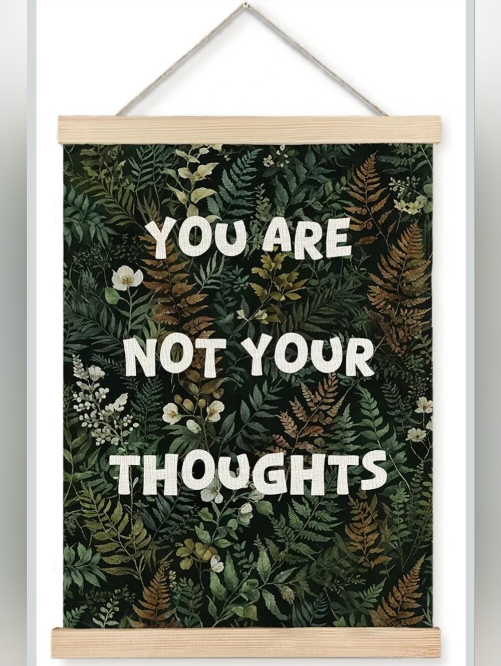You Are Not Your Thoughts Botanical Wall Art - Green